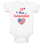 Baby Clothes Lil Miss Independent Flag United States Heart Symbol Baby Bodysuits