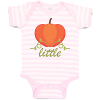 Little Orange Pumpkin with Stem and Leaf