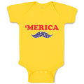 Baby Clothes Merica American Flag United States with Flag Mustache Cotton