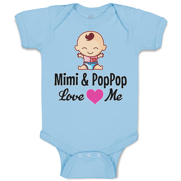 Baby Clothes Mimi & Poppop Love Me Baby Sitting with Eyes Closed and Pink Heart