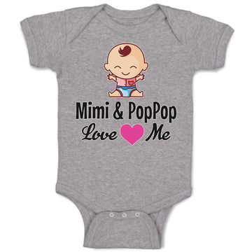 Baby Clothes Mimi & Poppop Love Me Baby Sitting with Eyes Closed and Pink Heart