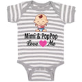Baby Clothes Mimi & Poppop Love Me Baby Sitting with Eyes Closed and Pink Heart