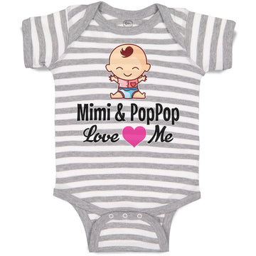 Baby Clothes Mimi & Poppop Love Me Baby Sitting with Eyes Closed and Pink Heart