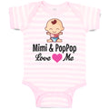 Baby Clothes Mimi & Poppop Love Me Baby Sitting with Eyes Closed and Pink Heart