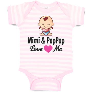 Baby Clothes Mimi & Poppop Love Me Baby Sitting with Eyes Closed and Pink Heart