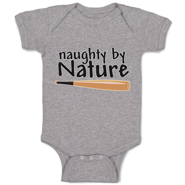 Baby Clothes Naughty by Nature Baseball Sport Bat Baby Bodysuits Cotton