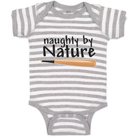 Baby Clothes Naughty by Nature Baseball Sport Bat Baby Bodysuits Cotton