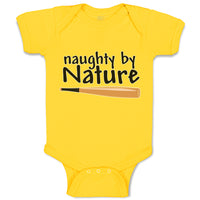 Baby Clothes Naughty by Nature Baseball Sport Bat Baby Bodysuits Cotton