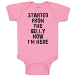 Baby Clothes Started from The Belly Now I'M Here Baby Bodysuits Cotton