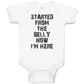 Baby Clothes Started from The Belly Now I'M Here Baby Bodysuits Cotton