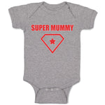 Baby Clothes Red Super Mummy Shield with Diamond Shape Alond with Star Cotton