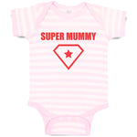 Baby Clothes Red Super Mummy Shield with Diamond Shape Alond with Star Cotton