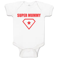 Baby Clothes Red Super Mummy Shield with Diamond Shape Alond with Star Cotton