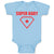 Baby Clothes Super Baby Hero Shield with Diamond Shape Along with Star Inside