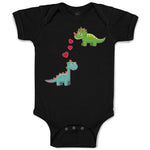 Baby Clothes Triceratops and Brontosaurus Dinosaur's Love with Lovely Hearts