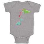 Baby Clothes Triceratops and Brontosaurus Dinosaur's Love with Lovely Hearts