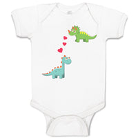 Baby Clothes Triceratops and Brontosaurus Dinosaur's Love with Lovely Hearts