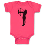 Baby Clothes An Silhouette Woman Hunter with Bow and Arrow Baby Bodysuits Cotton