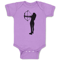 Baby Clothes An Silhouette Woman Hunter with Bow and Arrow Baby Bodysuits Cotton