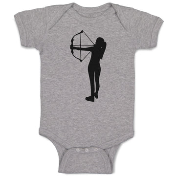 Baby Clothes An Silhouette Woman Hunter with Bow and Arrow Baby Bodysuits Cotton