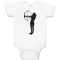 Baby Clothes An Silhouette Woman Hunter with Bow and Arrow Baby Bodysuits Cotton