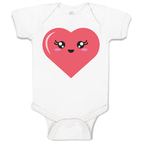 Baby Clothes Love Heart with Face Baby Bodysuits Boy & Girl Cotton