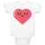 Baby Clothes Love Heart with Face Baby Bodysuits Boy & Girl Cotton