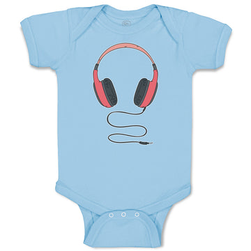 Baby Clothes Stylish Modern Red Headphone Baby Bodysuits Boy & Girl Cotton
