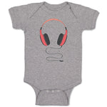 Baby Clothes Stylish Modern Red Headphone Baby Bodysuits Boy & Girl Cotton