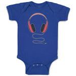 Baby Clothes Stylish Modern Red Headphone Baby Bodysuits Boy & Girl Cotton