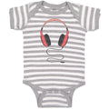 Baby Clothes Stylish Modern Red Headphone Baby Bodysuits Boy & Girl Cotton