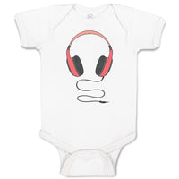 Baby Clothes Stylish Modern Red Headphone Baby Bodysuits Boy & Girl Cotton