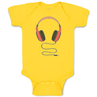 Baby Clothes Stylish Modern Red Headphone Baby Bodysuits Boy & Girl Cotton