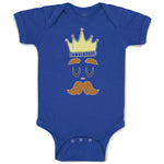 King The Ruler with Closed Eyes, Mustache and Crown on Head