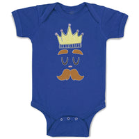 King The Ruler with Closed Eyes, Mustache and Crown on Head