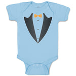 Baby Clothes Men's Fashion Coat Suit Costume with Bowtie Baby Bodysuits Cotton