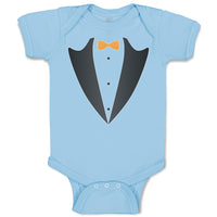 Baby Clothes Men's Fashion Coat Suit Costume with Bowtie Baby Bodysuits Cotton