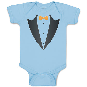 Baby Clothes Men's Fashion Coat Suit Costume with Bowtie Baby Bodysuits Cotton