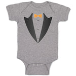 Baby Clothes Men's Fashion Coat Suit Costume with Bowtie Baby Bodysuits Cotton