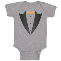 Baby Clothes Men's Fashion Coat Suit Costume with Bowtie Baby Bodysuits Cotton