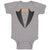 Baby Clothes Men's Fashion Coat Suit Costume with Bowtie Baby Bodysuits Cotton