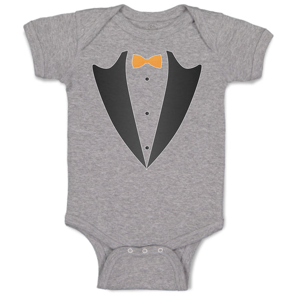 Baby Clothes Men's Fashion Coat Suit Costume with Bowtie Baby Bodysuits Cotton