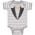 Baby Clothes Men's Fashion Coat Suit Costume with Bowtie Baby Bodysuits Cotton
