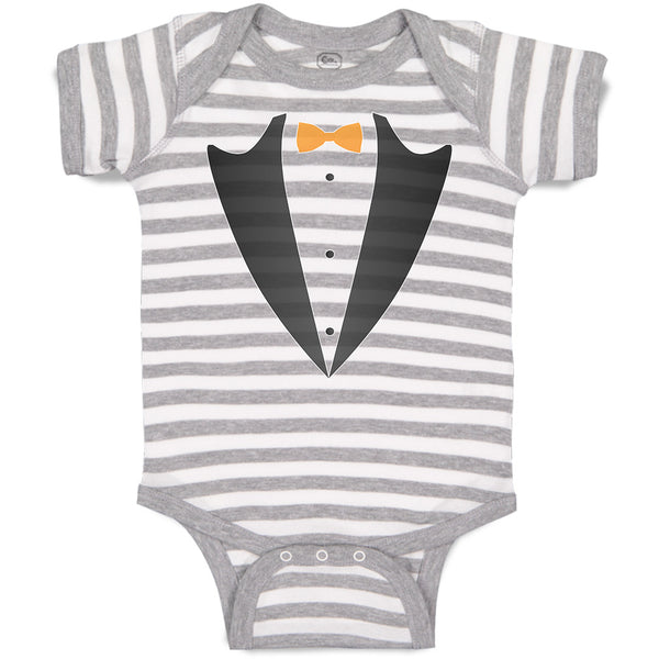 Baby Clothes Men's Fashion Coat Suit Costume with Bowtie Baby Bodysuits Cotton