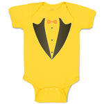 Baby Clothes Men's Fashion Coat Suit Costume with Bowtie Baby Bodysuits Cotton