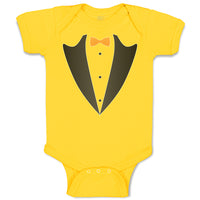 Baby Clothes Men's Fashion Coat Suit Costume with Bowtie Baby Bodysuits Cotton