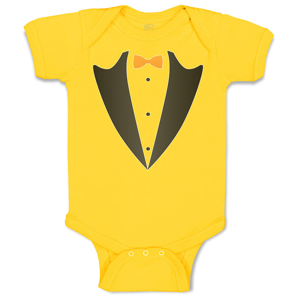 Baby Clothes Men's Fashion Coat Suit Costume with Bowtie Baby Bodysuits Cotton