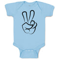Baby Clothes Peace Symbol Hand Gesture Baby Bodysuits Boy & Girl Cotton