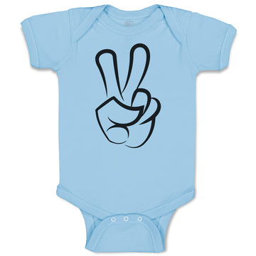 Baby Clothes Peace Symbol Hand Gesture Baby Bodysuits Boy & Girl Cotton