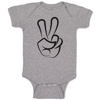 Baby Clothes Peace Symbol Hand Gesture Baby Bodysuits Boy & Girl Cotton